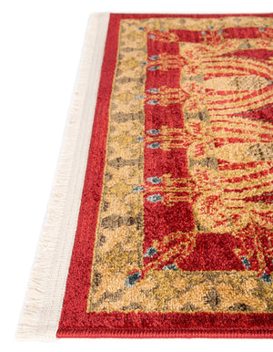 Red 7' 1 x 10' Edinburgh Rectangle Area Rug 100% Polypropylene Easy Clean With Cotton Backing Traditional Classic Design Carpet for Living, Dining Room, Office for Sale at Rug Engine