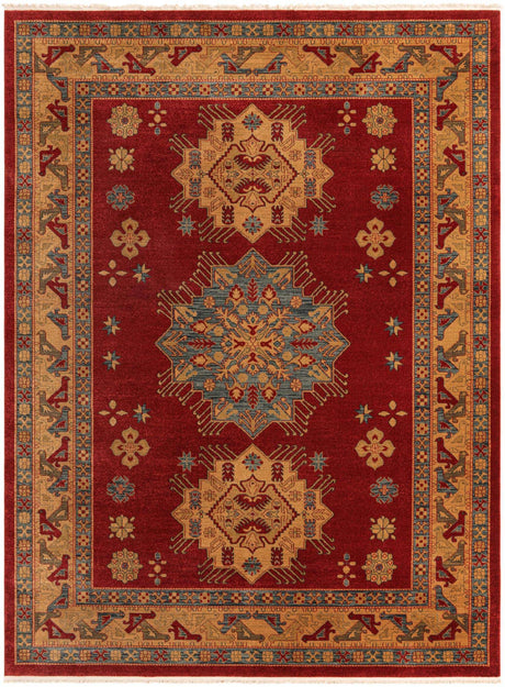 Red 9' x 12' Sahand Rectangle Area Rug Affordable Easy Clean Traditional Design Durable Carpet for Home Interior Design Living Room Dining Office for Sale at Rug Engine