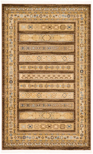 Brown 3' 3 x 5' 3 Fars Rectangle Area Rug 100% Polypropylene Unique Traditional Carpet for Classical Living, Dining Room & Office Spaces for Sale at Rug Engine