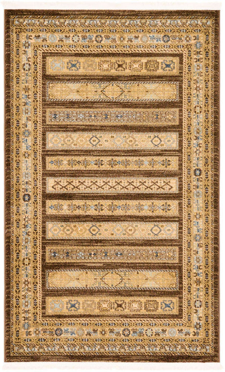 Brown 3' 3 x 5' 3 Fars Rectangle Area Rug 100% Polypropylene Unique Traditional Carpet for Classical Living, Dining Room & Office Spaces for Sale at Rug Engine
