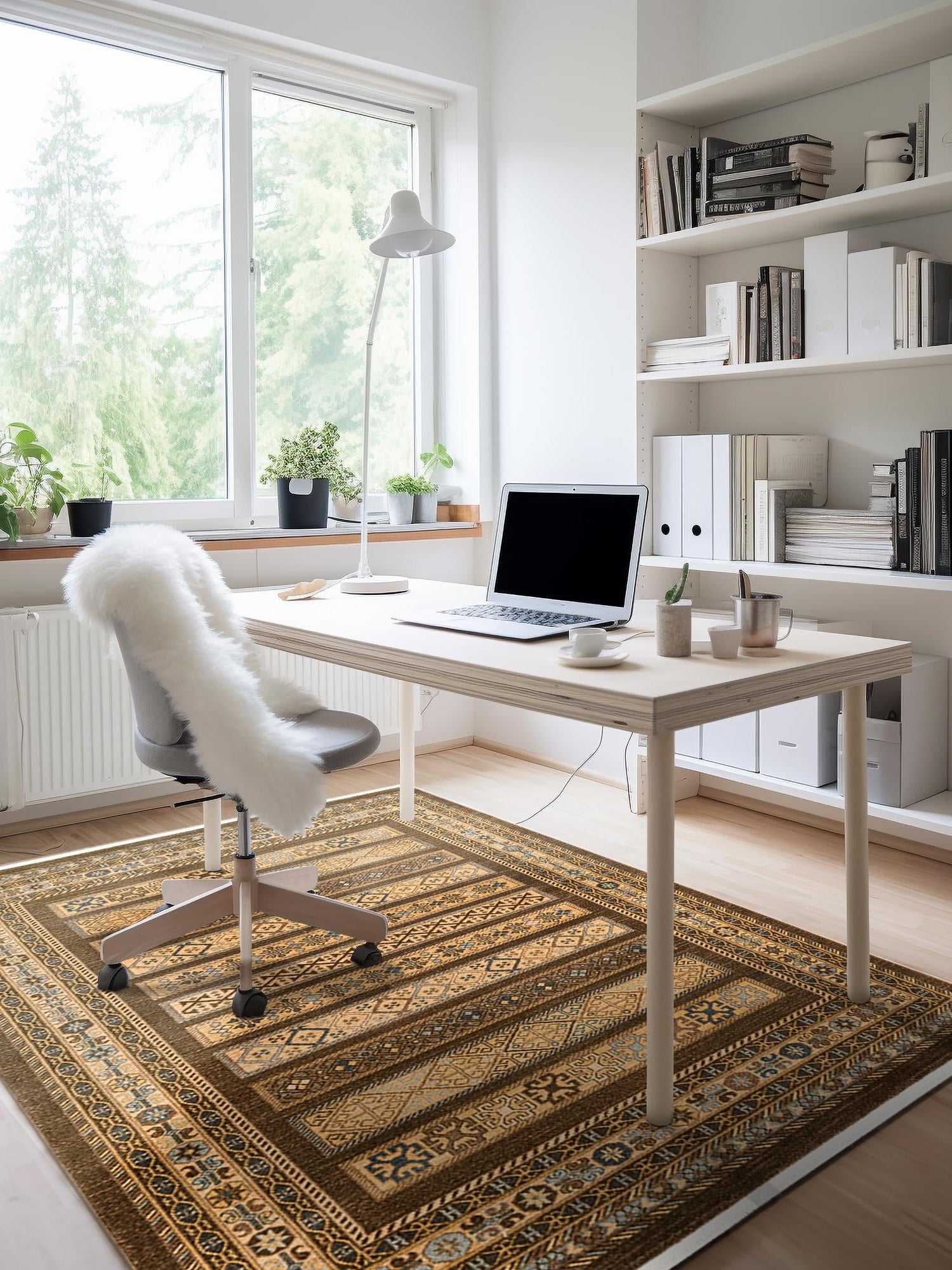 Brown 5' 1 x 8' Fars Rectangle Area Rug 100% Polypropylene Unique Traditional Carpet for Classical Living, Dining Room & Office Spaces for Sale at Rug Engine