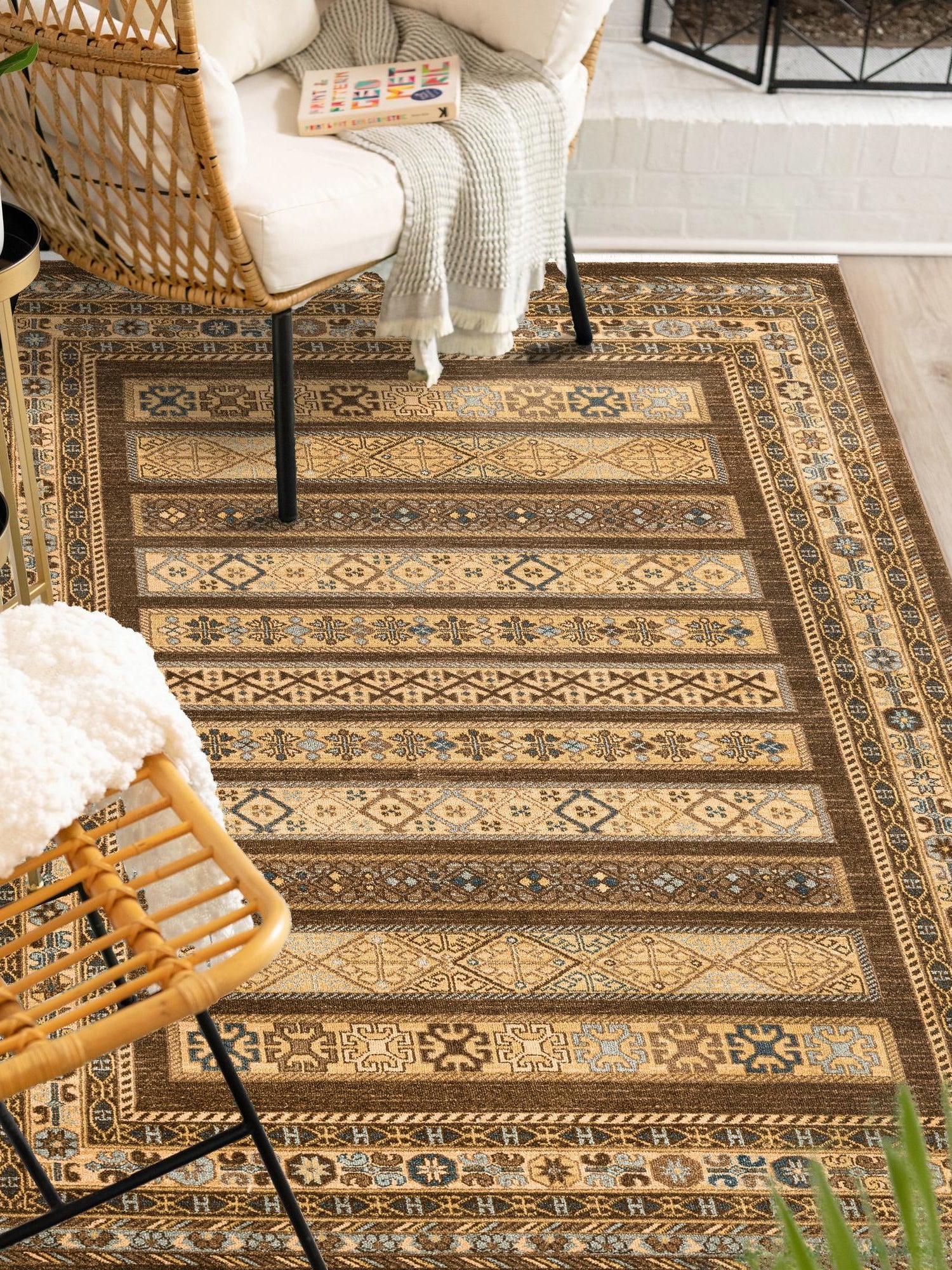 Brown 3' 3 x 5' 3 Fars Rectangle Area Rug 100% Polypropylene Unique Traditional Carpet for Classical Living, Dining Room & Office Spaces for Sale at Rug Engine