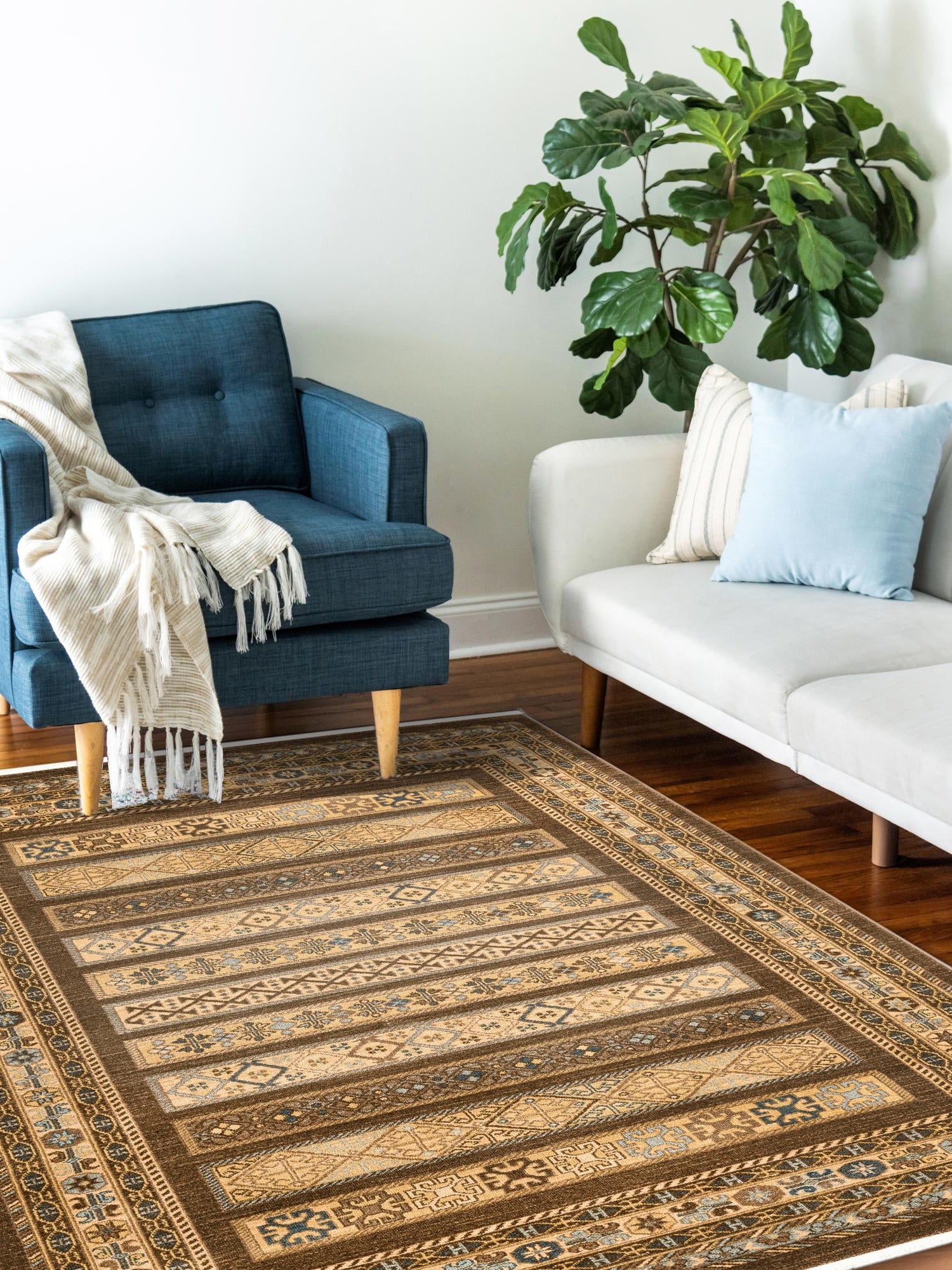 Brown 3' 3 x 5' 3 Fars Rectangle Area Rug 100% Polypropylene Unique Traditional Carpet for Classical Living, Dining Room & Office Spaces for Sale at Rug Engine