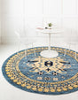Light Blue 7' 10 x 7' 10 Taftan Round Area Rug