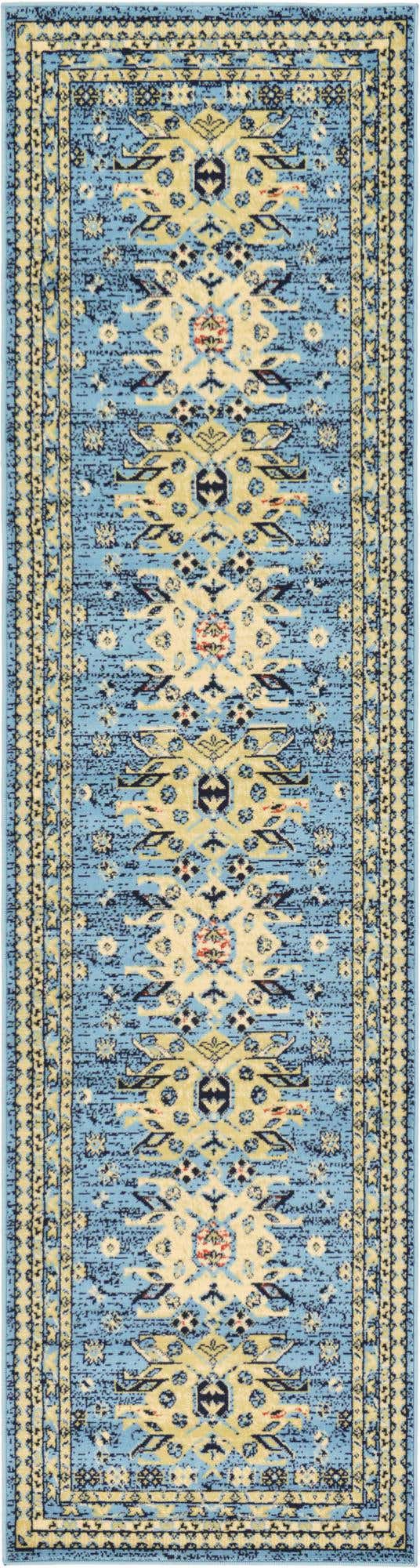 Light Blue 2' 7 x 10' Taftan Runner Area Rug