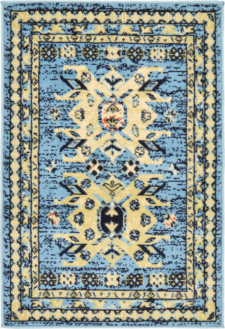 Light Blue 2' x 3' 1 Taftan Rectangle Area Rug