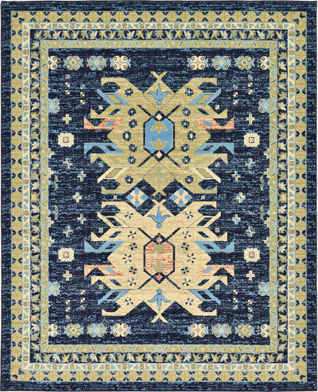 Navy Blue 7' 10 x 10' Taftan Rectangle Area Rug