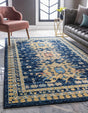 Navy Blue 6' 1 x 9' Taftan Rectangle Rug