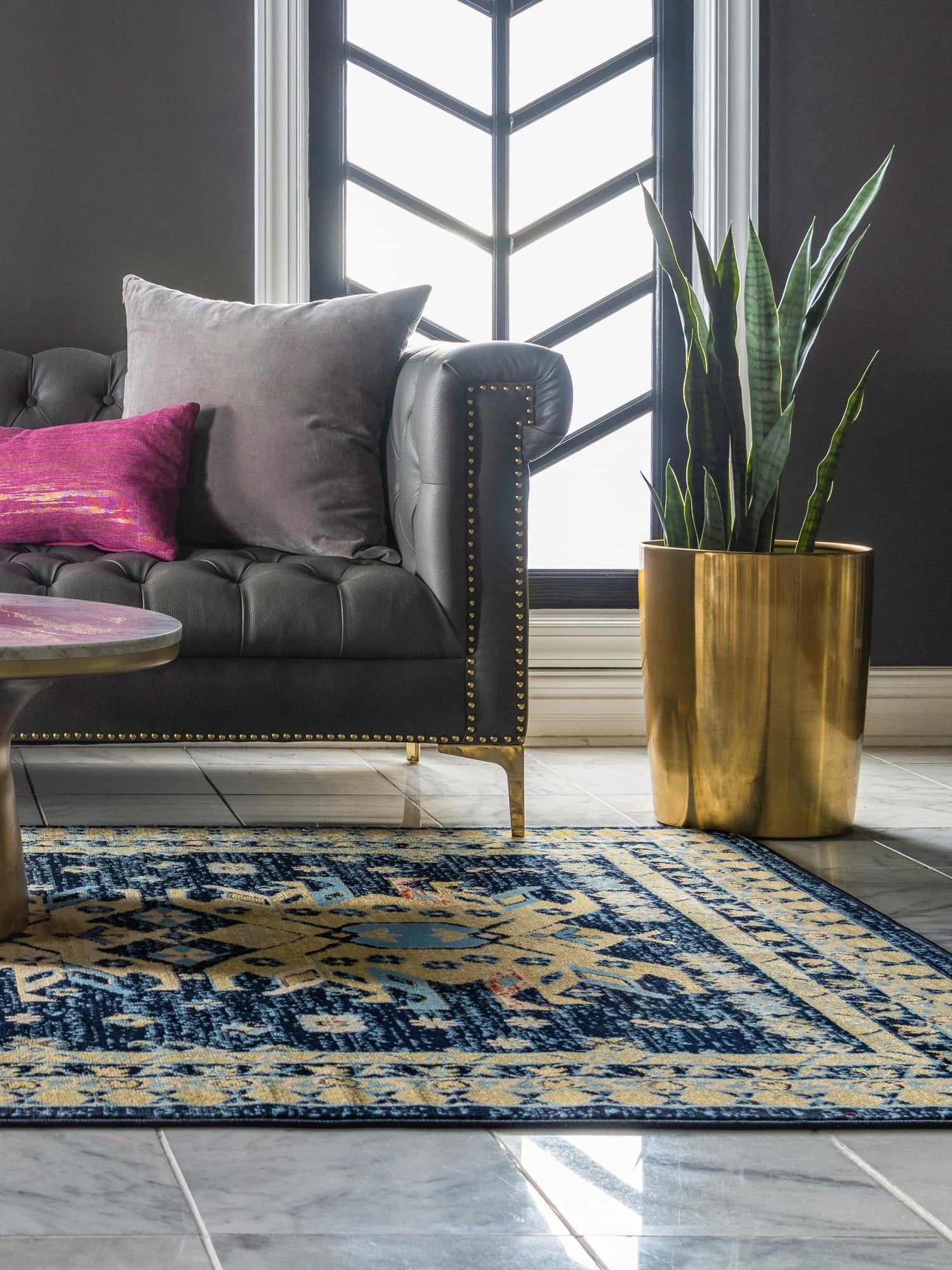 Navy Blue 10' x 13' 1 Taftan Rectangle Area Rug