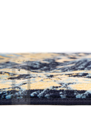 Navy Blue 6' 1 x 9' Taftan Rectangle Rug