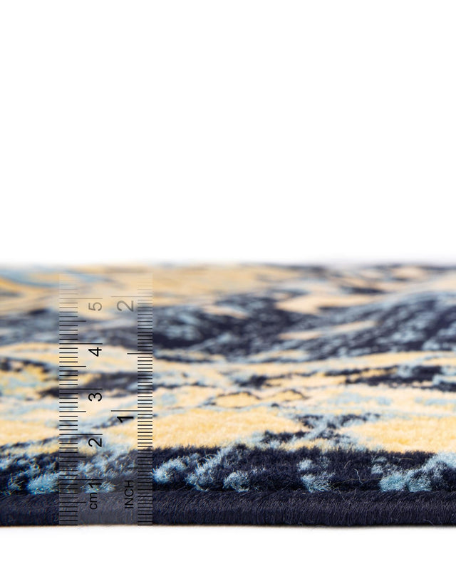 Navy Blue 6' 1 x 9' Taftan Rectangle Rug