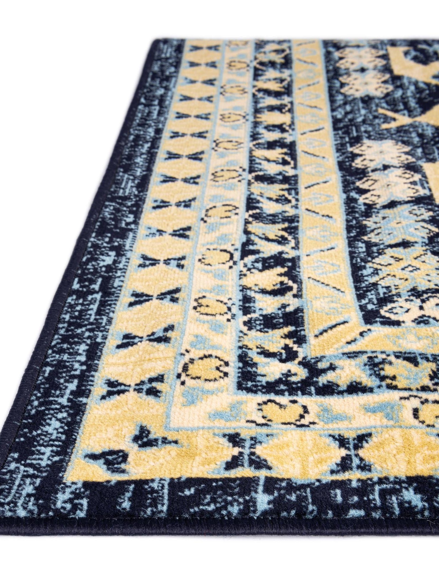 Navy Blue 6' 1 x 9' Taftan Rectangle Area Rug