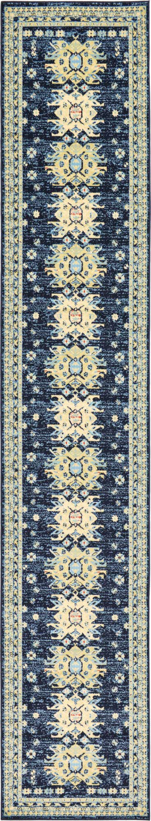 Navy Blue 3' 1 x 16' 5 Taftan Runner Area Rug