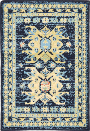 Navy Blue 2' x 3' 1 Taftan Rectangle Area Rug