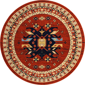 Terracotta 7' 10 x 7' 10 Taftan Round Area Rug