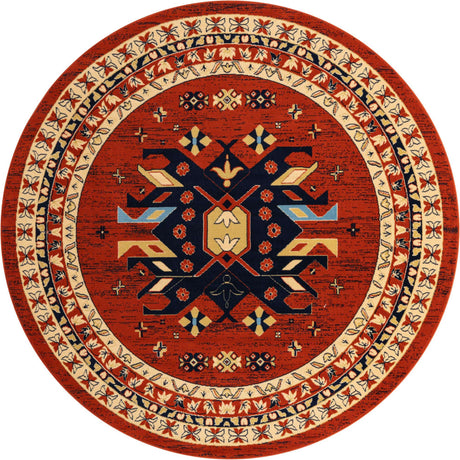 Terracotta 7' 10 x 7' 10 Taftan Round Area Rug