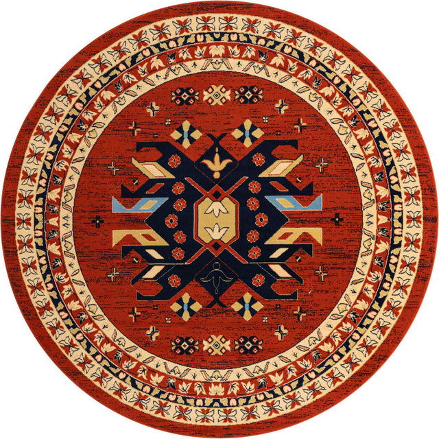 Terracotta 7' 10 x 7' 10 Taftan Round Area Rug