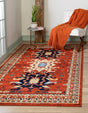 Terracotta 5' 3 x 8' Taftan Rectangle Area Rug Durable 100% Polypropylene Classic Traditional Design Easy Clean Carpet for Home Interiors for Sale at Rug Engine