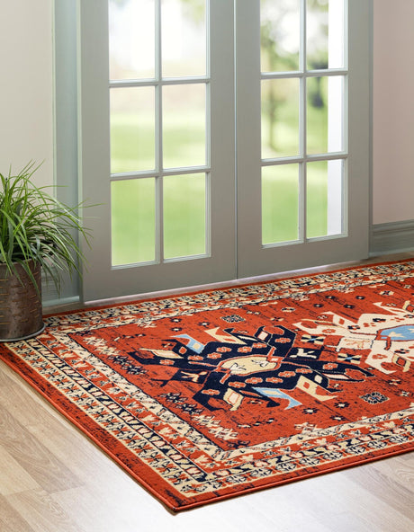 Terracotta 2' x 3' 1 Taftan Rectangle Area Rug Durable 100% Polypropylene Classic Traditional Design Easy Clean Carpet for Home Interiors for Sale at Rug Engine