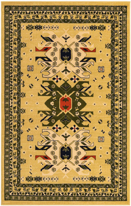 Cream 5' 3 x 8' Taftan Rectangle Area Rug