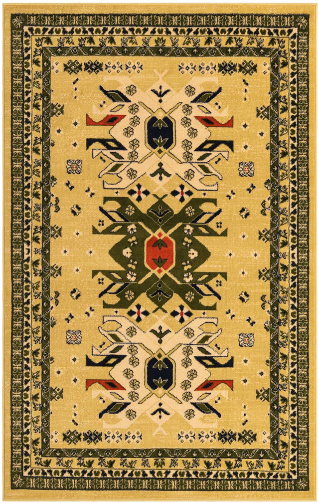 Cream 5' 3 x 8' Taftan Rectangle Area Rug