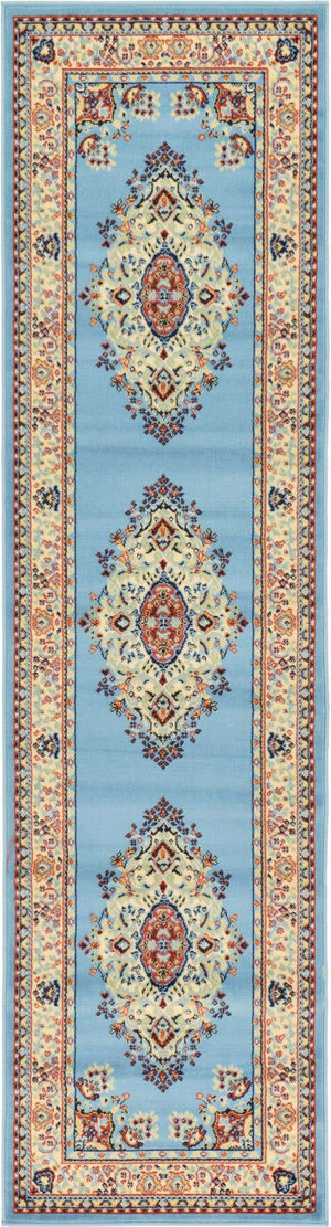 Light Blue 3' x 10' Reza Runner Rug