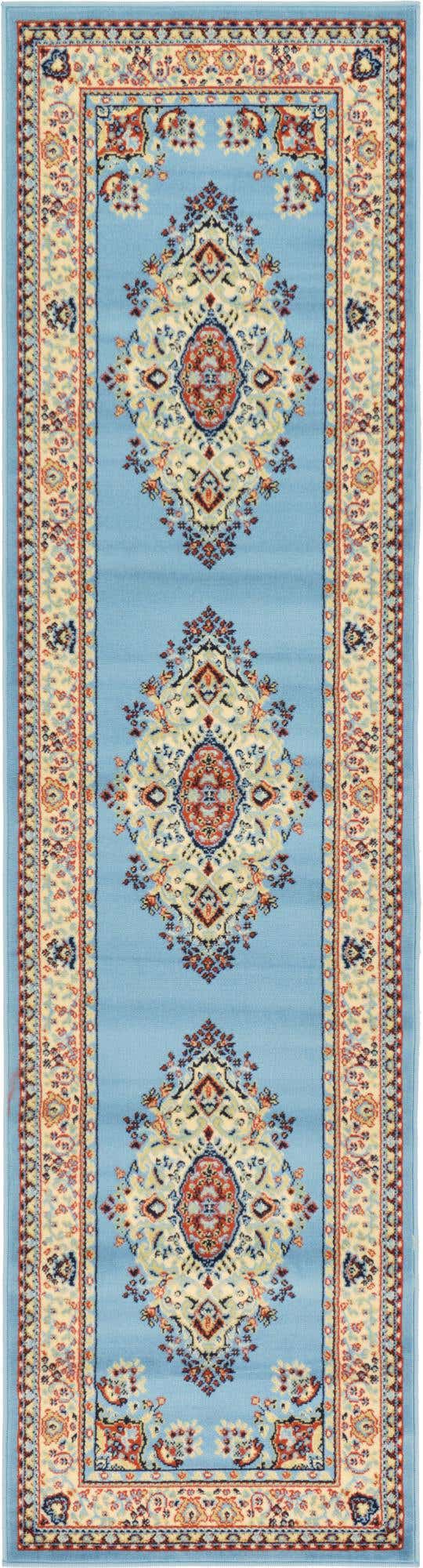 Light Blue 3' x 10' Reza Runner Rug
