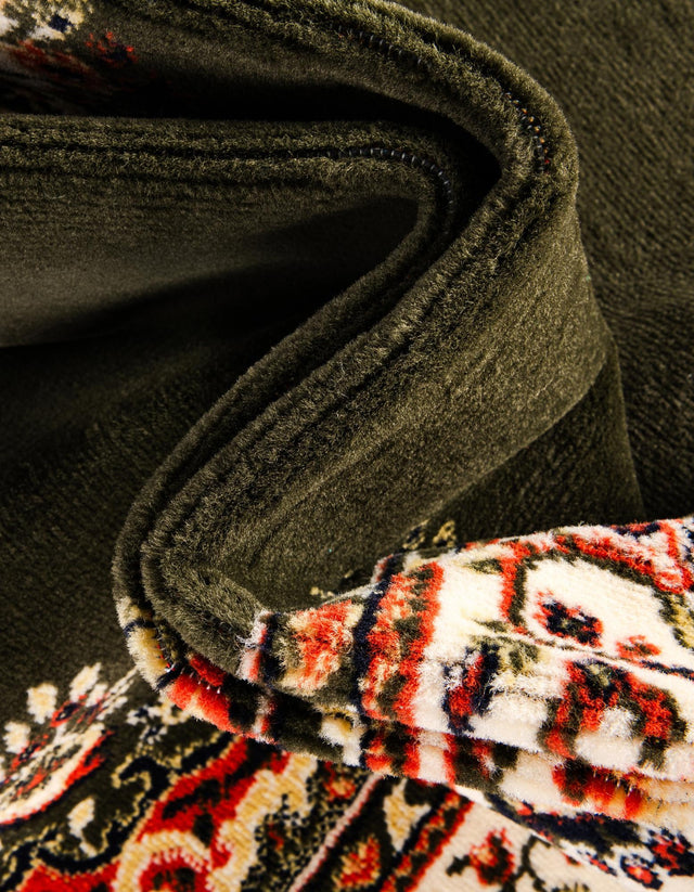 Green 2' x 8' 2 Reza Runner Area Rug 100% Polypropylene Easy Clean Traditional Motif Classic Carpet for Home Interiors for Sale at Rug Engine