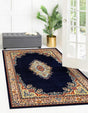 Navy Blue 4' 1 x 6' 1 Reza Rectangle Area Rug 100% Polypropylene Easy Clean Traditional Motif Classic Carpet for Home Interiors for Sale at Rug Engine