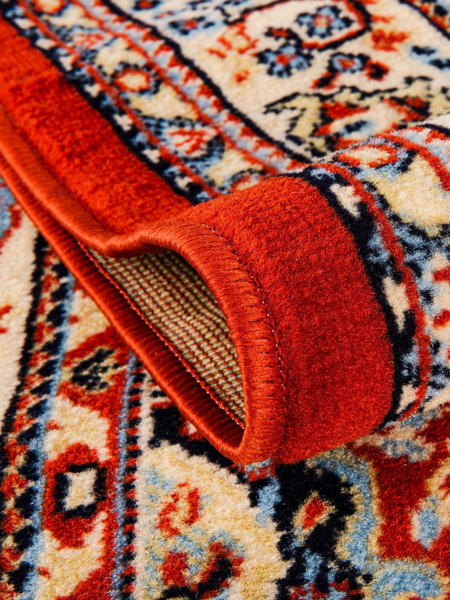 Terracotta 10' x 13' 1 Reza Rectangle Area Rug 100% Polypropylene Easy Clean Traditional Motif Classic Carpet for Home Interiors for Sale at Rug Engine