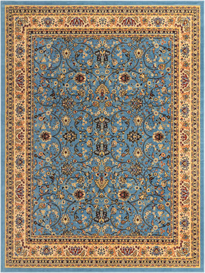 Light Blue 10' x 13' 1 Sialk Hill Rectangle Area Rug 100% Polypropylene Durable Easy Clean Classic Traditional Design Carpet for Interior Design for Sale at Rug Engine