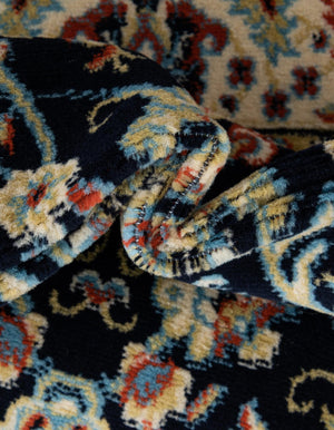Navy Blue 8' x 8' Sialk Hill Round Rug