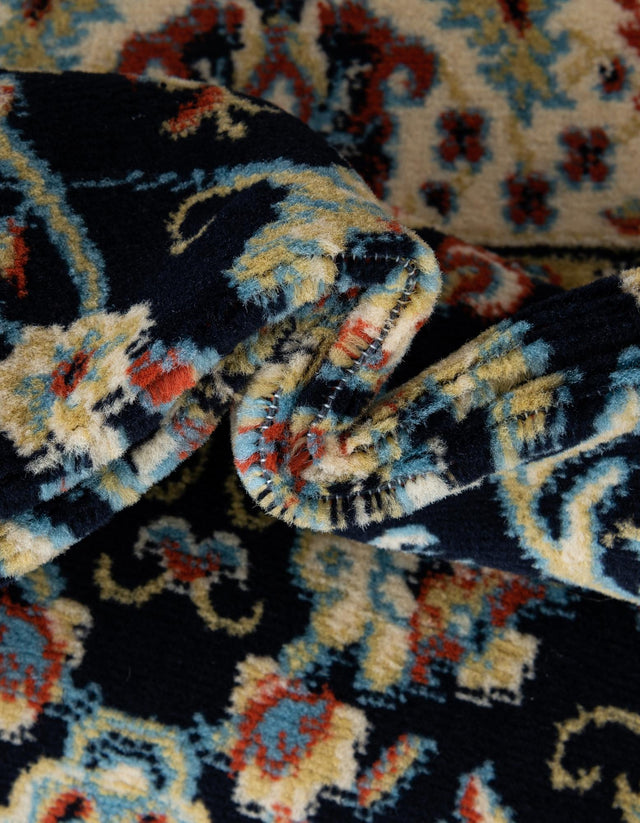Navy Blue 8' x 8' Sialk Hill Round Rug