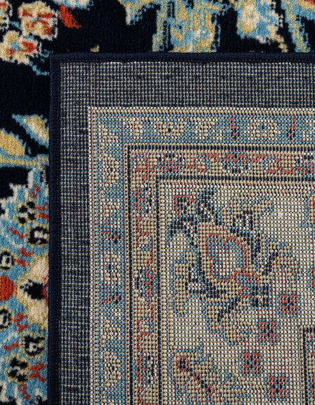 Navy Blue 7' 1 x 10' Sialk Hill Rectangle Area Rug 100% Polypropylene Durable Easy Clean Classic Traditional Design Carpet for Interior Design for Sale at Rug Engine