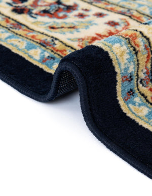Navy Blue 6' 1 x 9' Sialk Hill Rectangle Area Rug 100% Polypropylene Durable Easy Clean Classic Traditional Design Carpet for Interior Design for Sale at Rug Engine