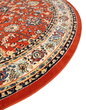 Terracotta 7' 10 x 7' 10 Sialk Hill Round Area Rug 100% Polypropylene Durable Easy Clean Classic Traditional Design Carpet for Interior Design for Sale at Rug Engine
