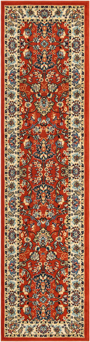 Terracotta 2' 7 x 10' Sialk Hill Runner Area Rug 100% Polypropylene Durable Easy Clean Classic Traditional Design Carpet for Interior Design for Sale at Rug Engine
