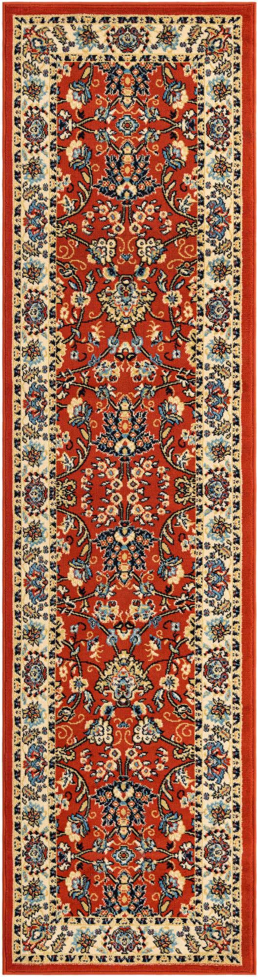 Terracotta 2' 7 x 10' Sialk Hill Runner Area Rug 100% Polypropylene Durable Easy Clean Classic Traditional Design Carpet for Interior Design for Sale at Rug Engine