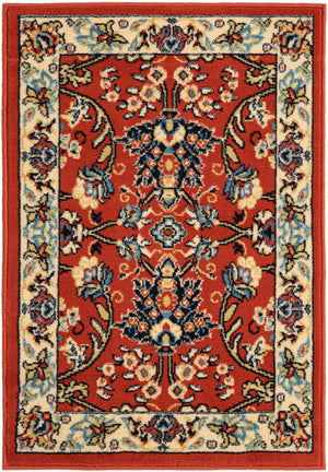 Terracotta 2' x 3' 1 Sialk Hill Rectangle Area Rug 100% Polypropylene Durable Easy Clean Classic Traditional Design Carpet for Interior Design for Sale at Rug Engine