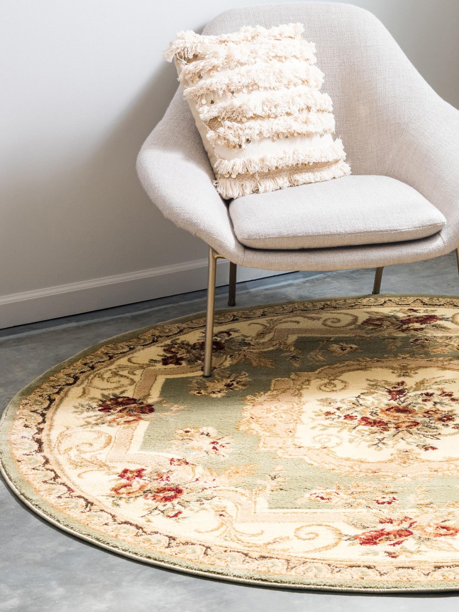 Green 6' 1 x 6' 1 Versailles Round Area Rug