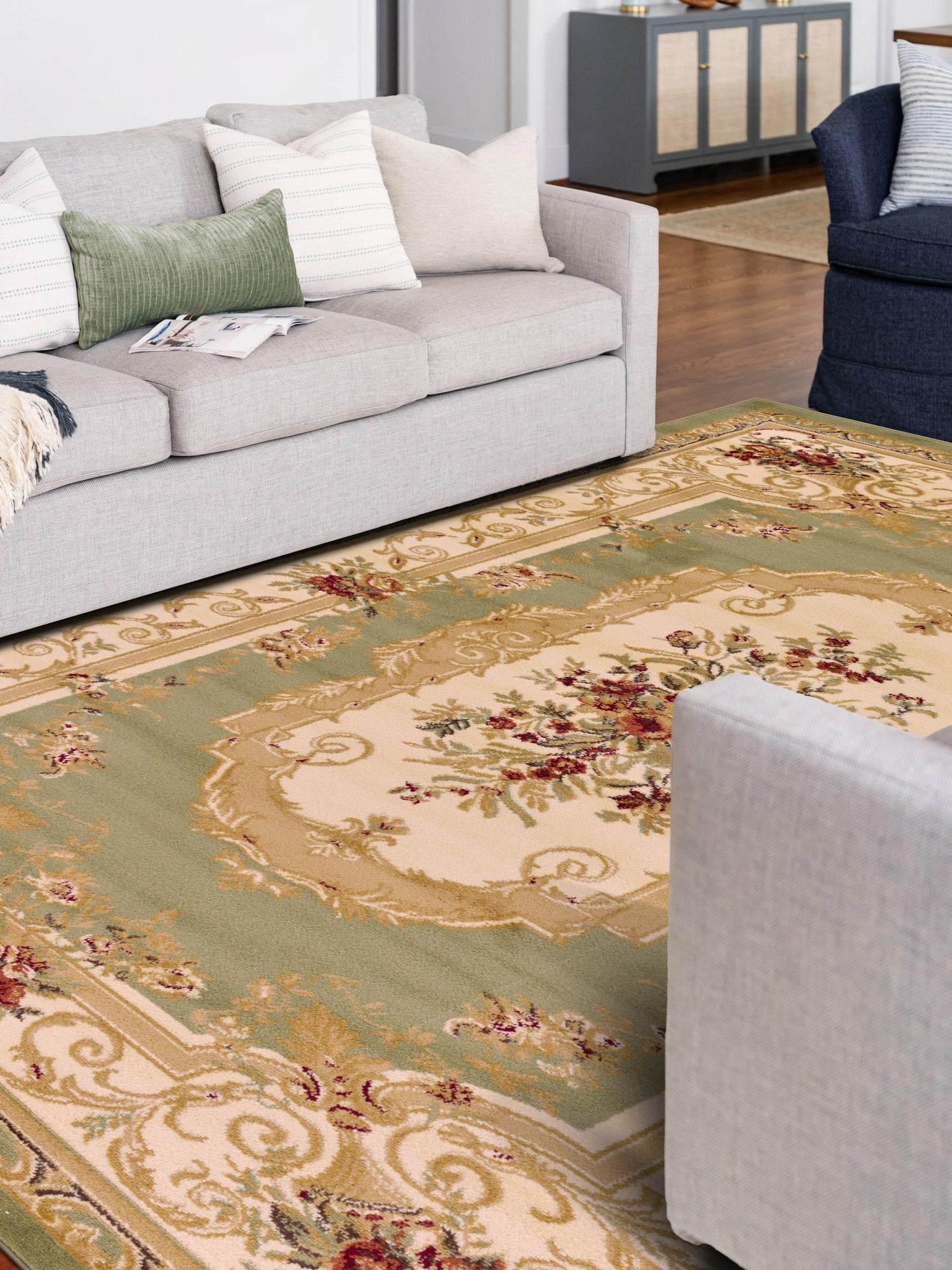 Green 10' 6 x 16' 5 Versailles Rectangle Area Rug