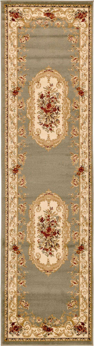 Green 2' 7 x 10' Versailles Runner Area Rug