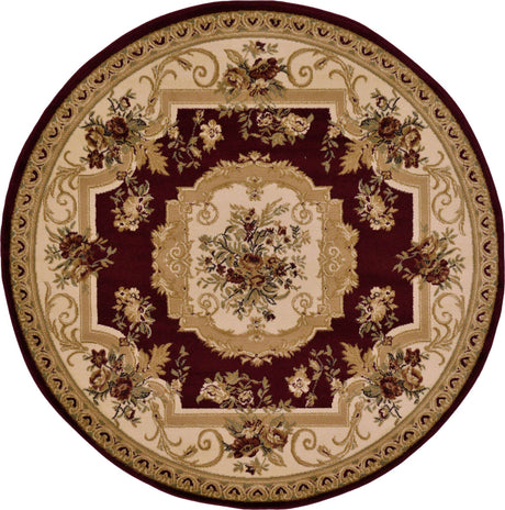 Red 6' 1 x 6' 1 Versailles Round Area Rug