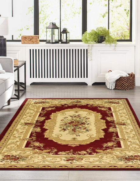 Red 2' x 3' 1 Versailles Rectangle Area Rug Classic Traditional Motif Indoor Carpet for Hallways, Dining Rooms, Bedrooms, Living Room, Office for Sale at Rug Engine