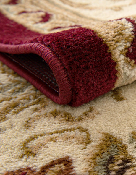 Red 7' 10 x 10' Versailles Rectangle Area Rug Classic Traditional Motif Indoor Carpet for Hallways, Dining Rooms, Bedrooms, Living Room, Office for Sale at Rug Engine