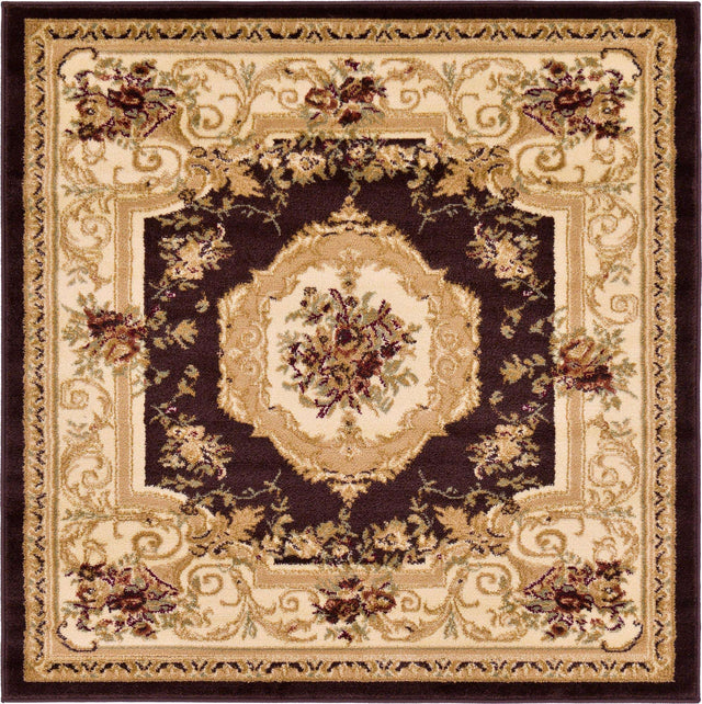 Brown 4' 1 x 4' 1 Versailles Square Area Rug