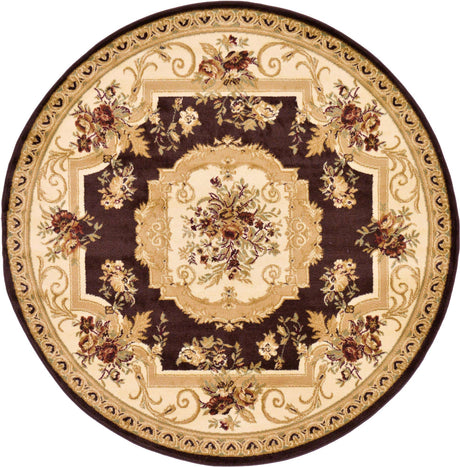 Brown 6' 1 x 6' 1 Versailles Round Area Rug