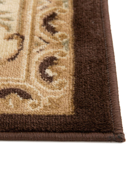 Brown 7' 1 x 10' Versailles Rectangle Area Rug Classic Traditional Motif Indoor Carpet for Hallways, Dining Rooms, Bedrooms, Living Room, Office for Sale at Rug Engine
