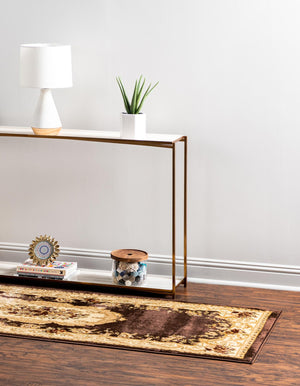 Brown 2' 7 x 10' Versailles Runner Area Rug