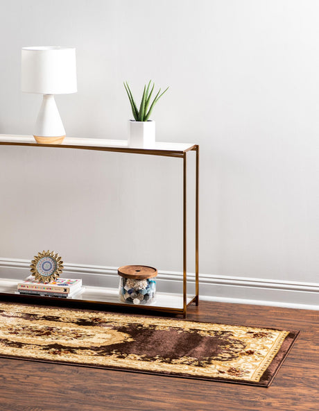 Brown 2' 7 x 10' Versailles Runner Area Rug